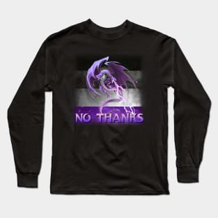 No Thanks Dragon Ace Asexual Flag Meme Long Sleeve T-Shirt